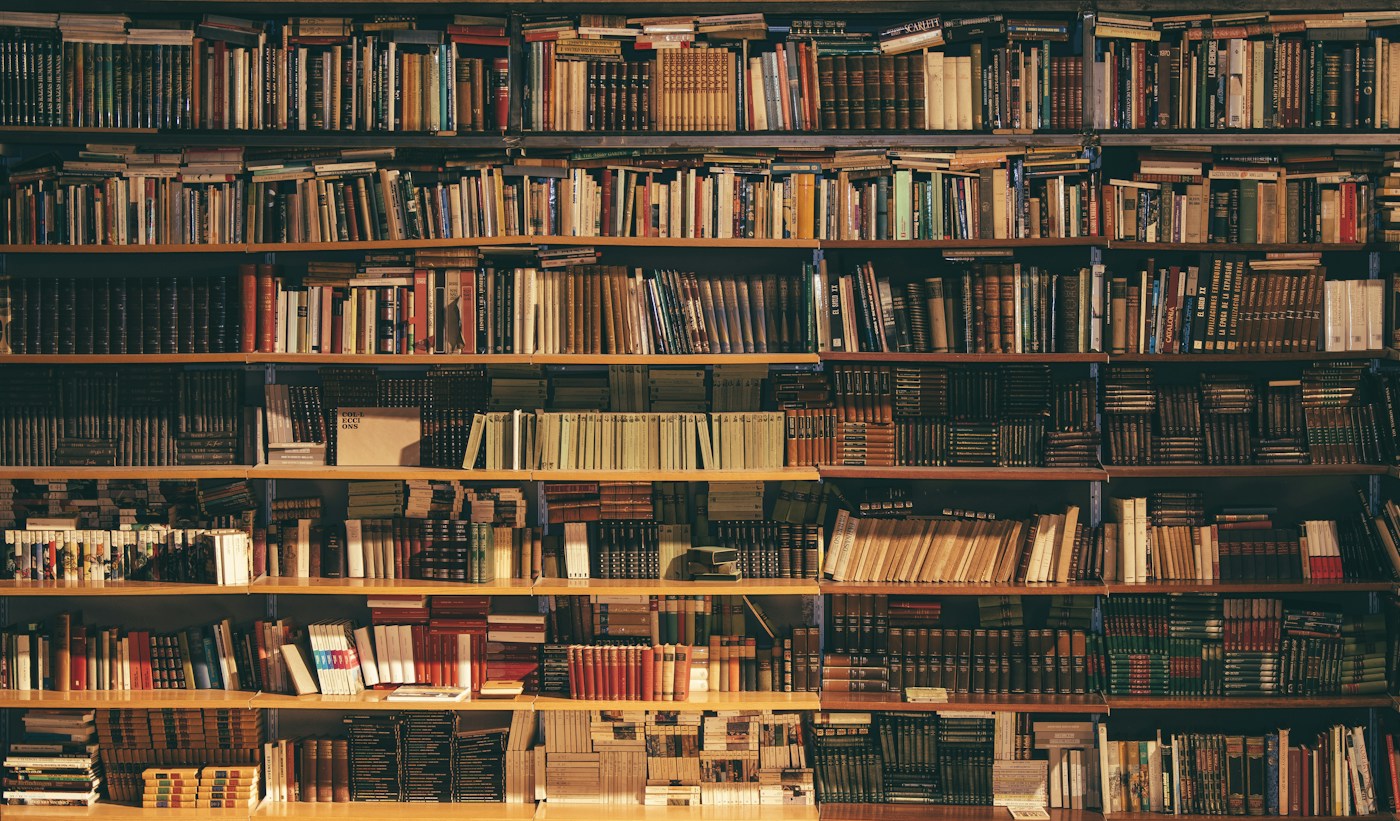 Книжные стеллажи в библиотеке
